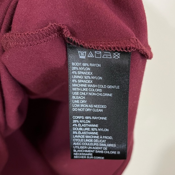 Urban Outfitters Ponte Lace Up Mini Dress in Burgundy - Picture 7 of 8